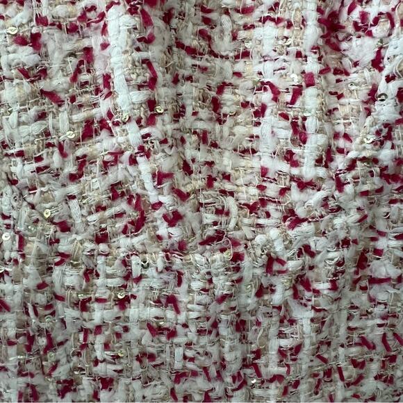 NEW Alice + Olivia Cristi Chain Tweed Crop Top Bustier Pink White US 14 $295 - Picture 10 of 12